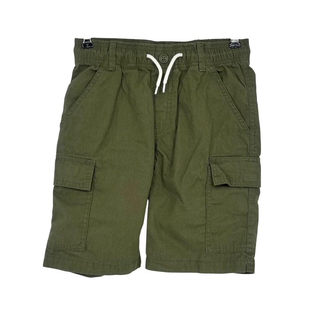 The Children's Place Cargo Shorts‎ Boys 10 Green Pull On Drawstring Gorpcore